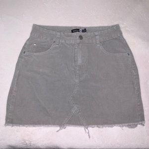 BooHoo Grey Suede Mini Skirt